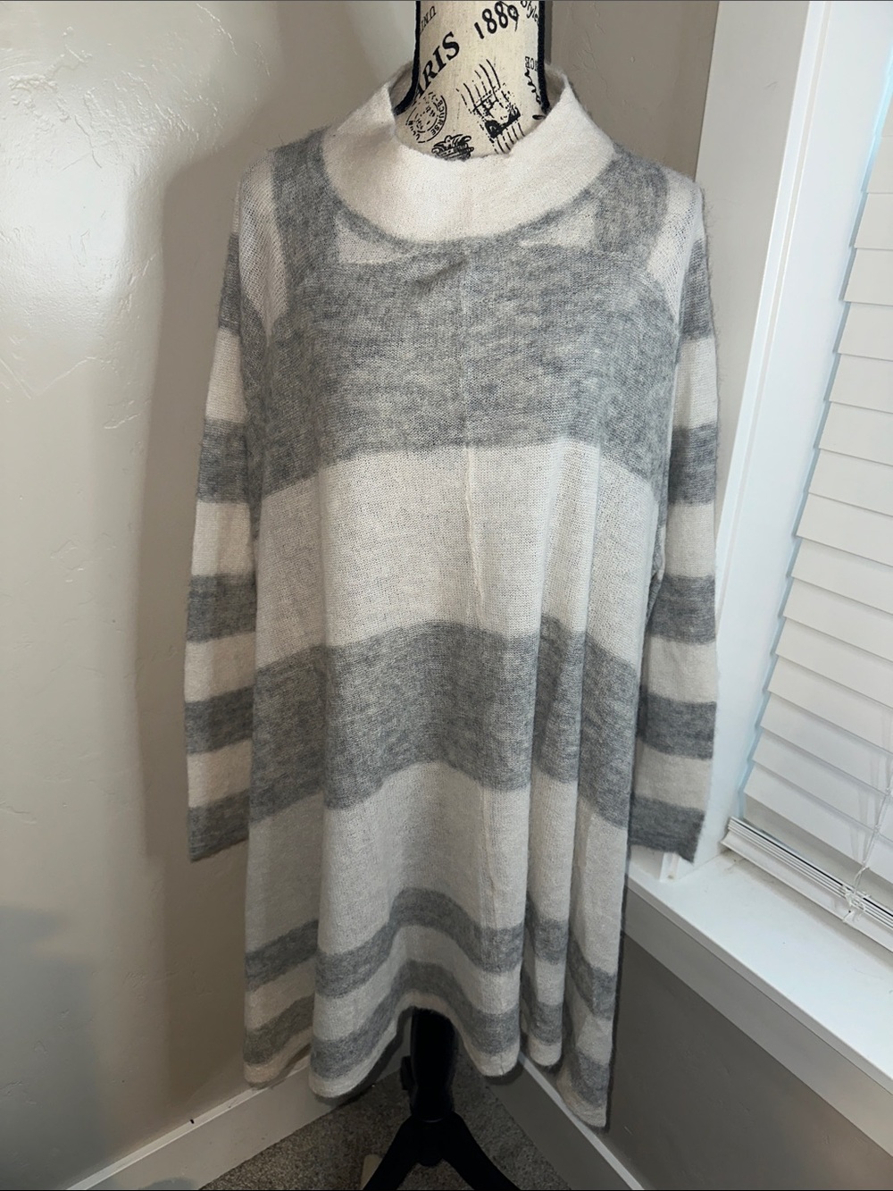 Free People Oversized Striped Cowl Neck Sweater Dress